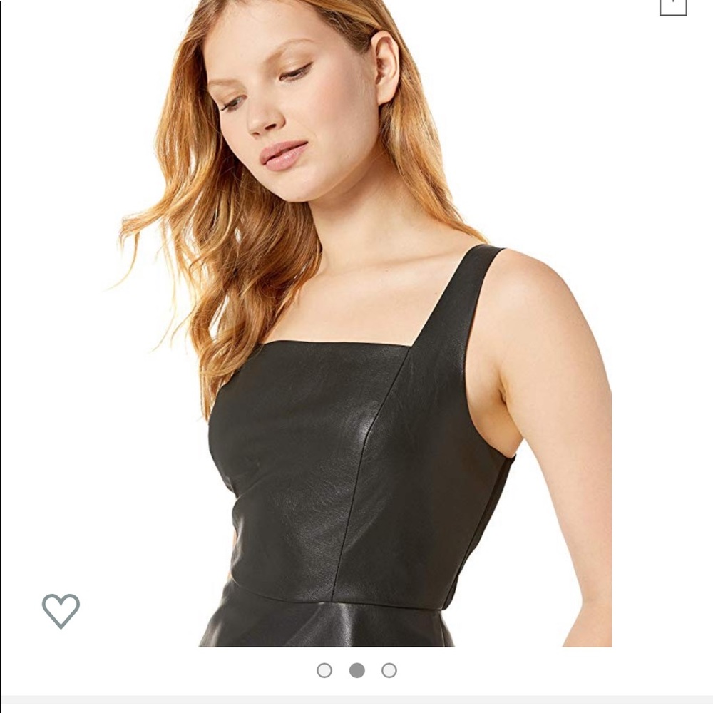 BCBGMAXAZRIA Faux Leather Peplum Top XS NEW - Picture 2 of 3